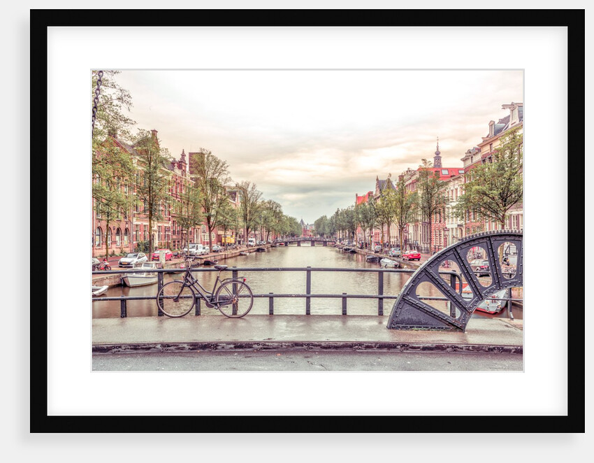 Canal through Amsterdam city by Assaf Frank